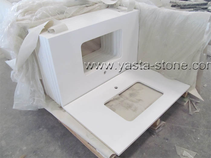 Square Sink Quartz vanity Tops